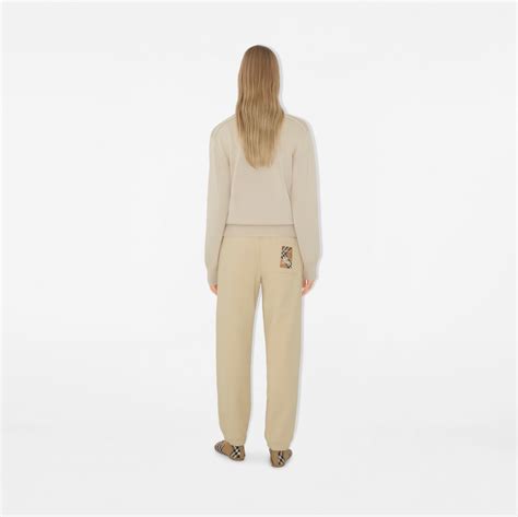 burberry 33164103127|Check Label Cotton Jogging Pants in Nutmeg .